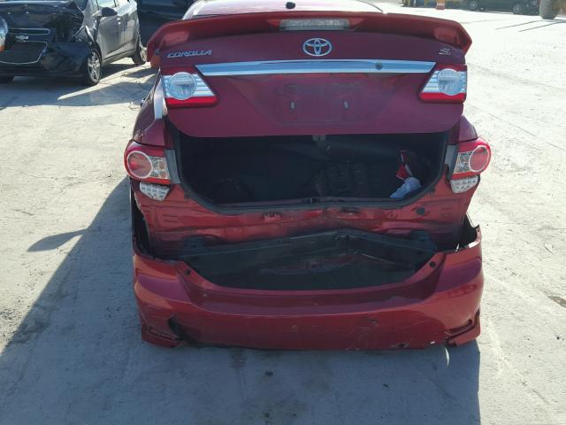 2T1BU4EE0DC086978 - 2013 TOYOTA COROLLA BA RED photo 9