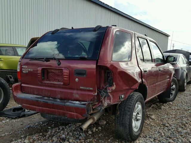 4S2DM58Y844306802 - 2004 ISUZU RODEO S RED photo 4