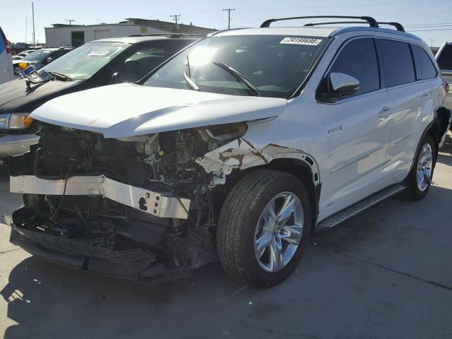 5TDDGRFH0JS036865 - 2018 TOYOTA HIGHLANDER WHITE photo 2