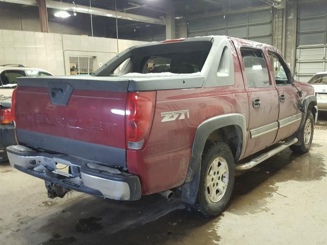 3GNEK12T54G276521 - 2004 CHEVROLET AVALANCHE MAROON photo 4