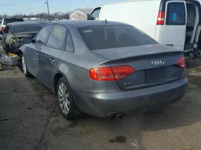 WAUAFAFL8CN019233 - 2012 AUDI A4 PREMIUM GRAY photo 3