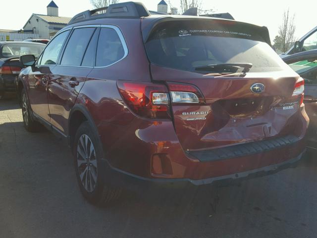 4S4BSANC7H3400462 - 2017 SUBARU OUTBACK 2. RED photo 3