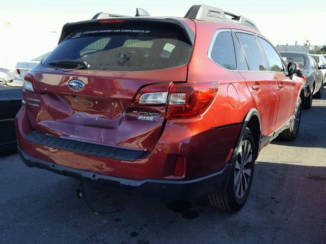 4S4BSANC7H3400462 - 2017 SUBARU OUTBACK 2. RED photo 4