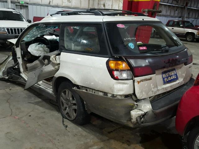 4S3BH665727664619 - 2002 SUBARU LEGACY OUT WHITE photo 3