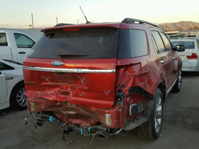 1FMHK7F8XBGA11824 - 2011 FORD EXPLORER L RED photo 4