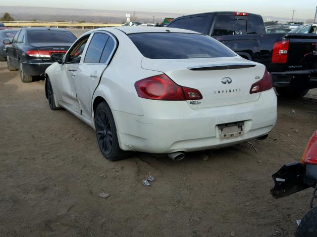 JNKBV61E97M707817 - 2007 INFINITI G35 WHITE photo 3