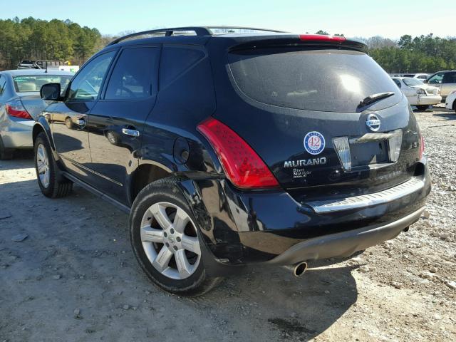 JN8AZ08T46W406009 - 2006 NISSAN MURANO SL BLACK photo 3