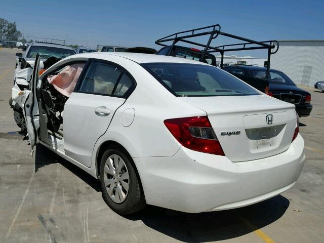 2HGFB2F5XCH567305 - 2012 HONDA CIVIC LX WHITE photo 3