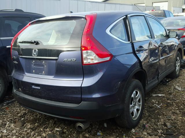 5J6RM4H32CL058223 - 2012 HONDA CR-V LX BLUE photo 4