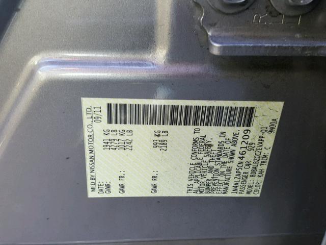 1N4AL2AP5CN461209 - 2012 NISSAN ALTIMA BAS TAN photo 10