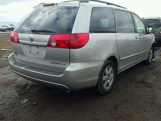 5TDZK23C07S003846 - 2007 TOYOTA SIENNA CE SILVER photo 4