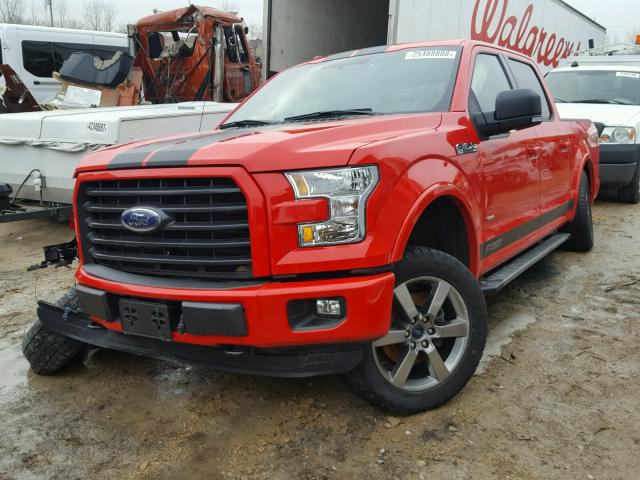 1FTEW1EG7FFB79675 - 2015 FORD F150 SUPER RED photo 2