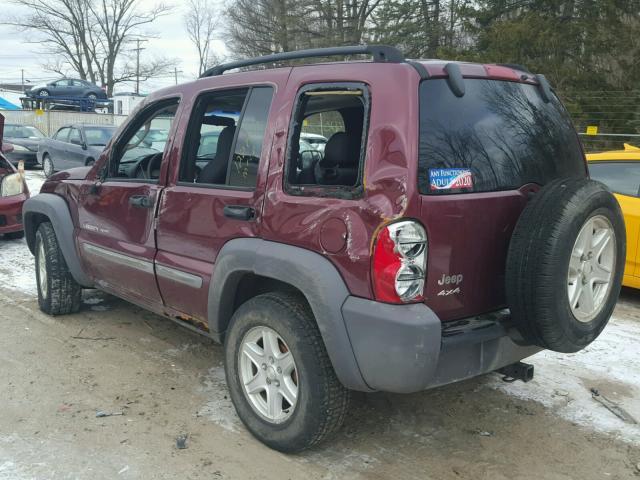 1J4GL48K12W325849 - 2002 JEEP LIBERTY SP RED photo 3