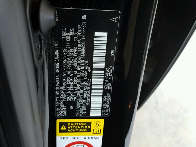 2T2BK1BA5AC016292 - 2010 LEXUS RX 350 BLACK photo 10