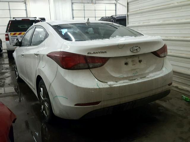 5NPDH4AE4EH483370 - 2014 HYUNDAI ELANTRA SE WHITE photo 3