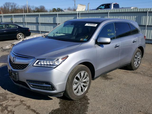 5FRYD3H40GB018637 - 2016 ACURA MDX TECHNO SILVER photo 2