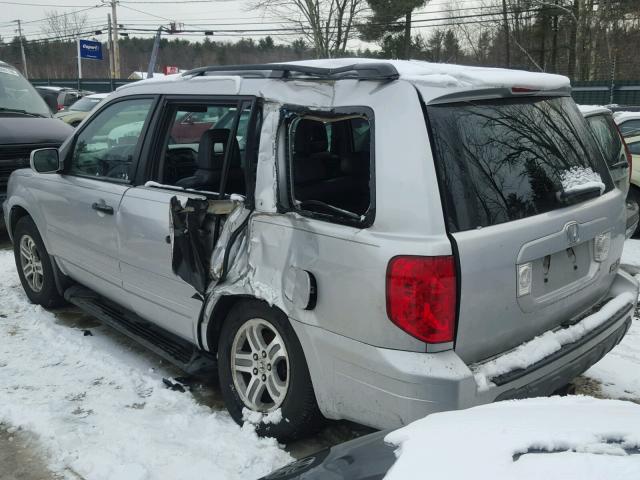 2HKYF18674H565712 - 2004 HONDA PILOT EXL SILVER photo 3