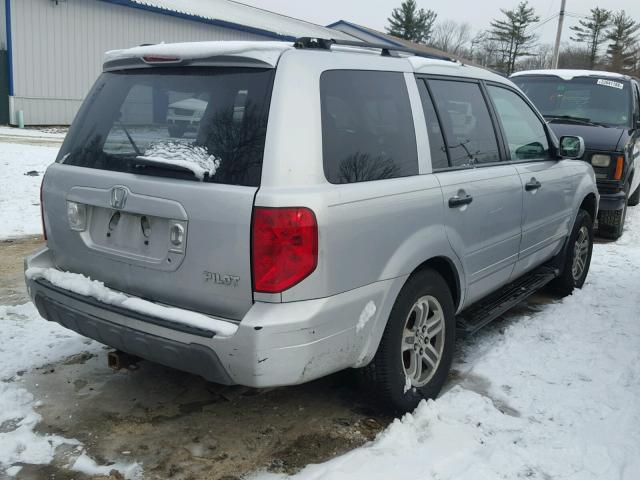 2HKYF18674H565712 - 2004 HONDA PILOT EXL SILVER photo 4