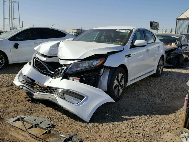 KNAGM4AD8D5055765 - 2013 KIA OPTIMA HYB WHITE photo 2