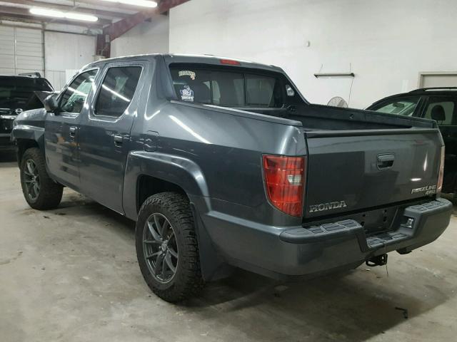 5FPYK1F58BB001494 - 2011 HONDA RIDGELINE CHARCOAL photo 3