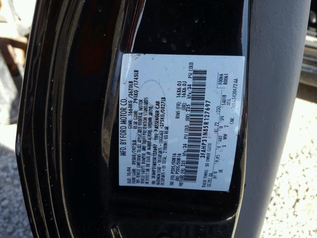 3FAHP31N85R127697 - 2005 FORD FOCUS ZX3 BLACK photo 10