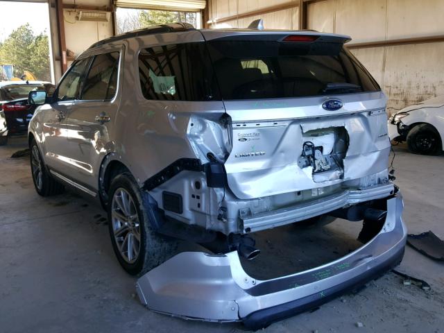 1FM5K7F88GGA26915 - 2016 FORD EXPLORER L SILVER photo 3