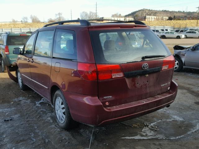 5TDZA23C04S007703 - 2004 TOYOTA SIENNA CE RED photo 3