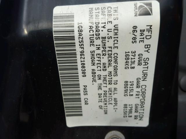 1G8AZ55F96Z100309 - 2006 SATURN ION LEVEL წითელი ფოტო 10