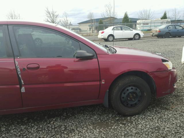 1G8AZ55F96Z100309 - 2006 SATURN ION LEVEL წითელი ფოტო 9