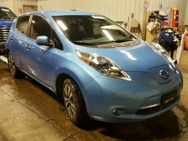 1N4AZ0CP6EC333768 - 2014 NISSAN LEAF S BLUE photo 1