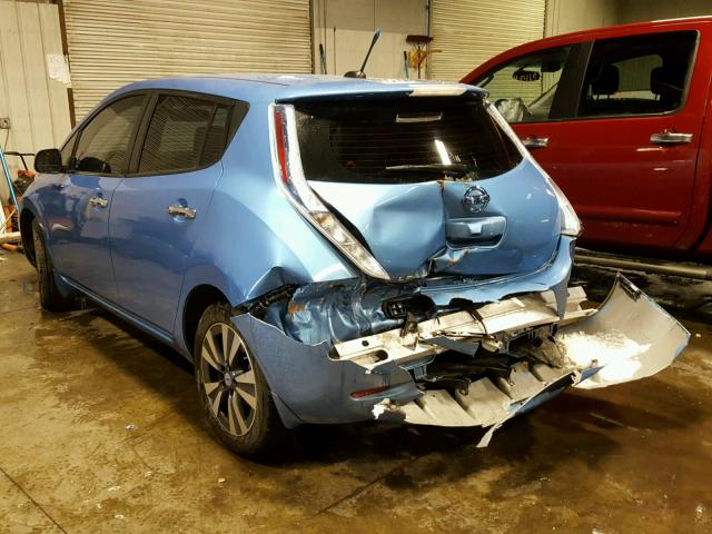 1N4AZ0CP6EC333768 - 2014 NISSAN LEAF S BLUE photo 3