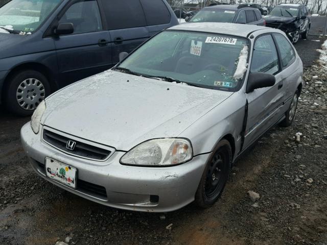 2HGEJ6344YH103273 - 2000 HONDA CIVIC DX SILVER photo 2