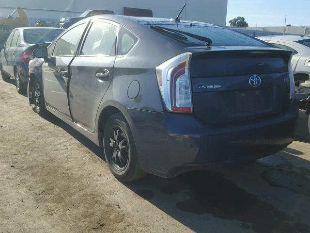 JTDKN3DU0D1729768 - 2013 TOYOTA PRIUS GRAY photo 3