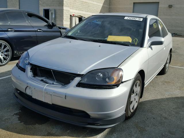 1HGEM21972L085876 - 2002 HONDA CIVIC EX SILVER photo 2