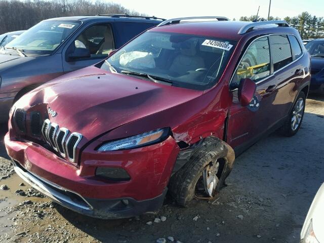 1C4PJLDB4HW539562 - 2017 JEEP CHEROKEE L BURGUNDY photo 2