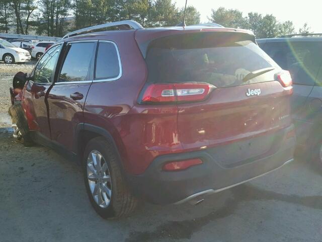 1C4PJLDB4HW539562 - 2017 JEEP CHEROKEE L BURGUNDY photo 3