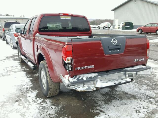 1N6AD09W47C457349 - 2007 NISSAN FRONTIER C RED photo 3