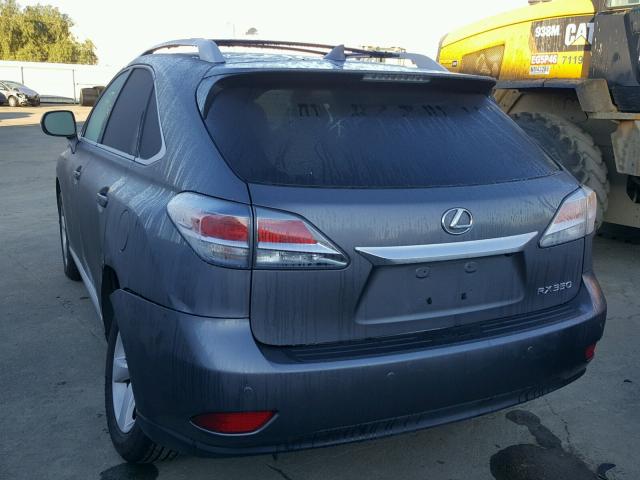 2T2BK1BA5FC341354 - 2015 LEXUS RX 350 GRAY photo 3