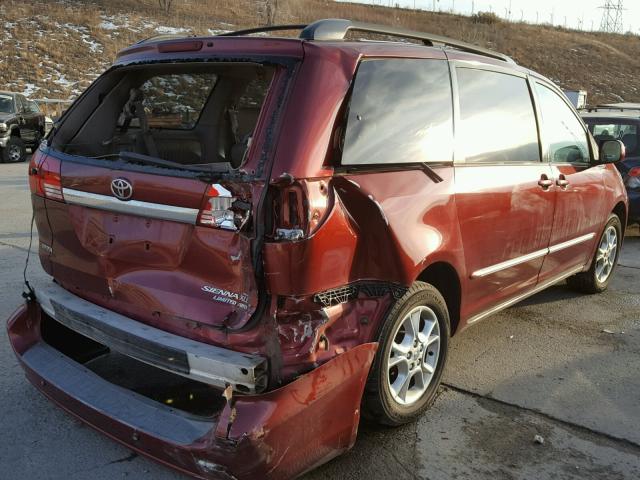 5TDBA22C55S028843 - 2005 TOYOTA SIENNA XLE RED photo 4