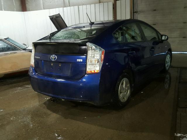 JTDKN3DU6B5339814 - 2011 TOYOTA PRIUS BLUE photo 4