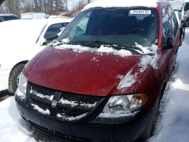 1B4GP25BX2B670627 - 2002 DODGE CARAVAN SE RED photo 2