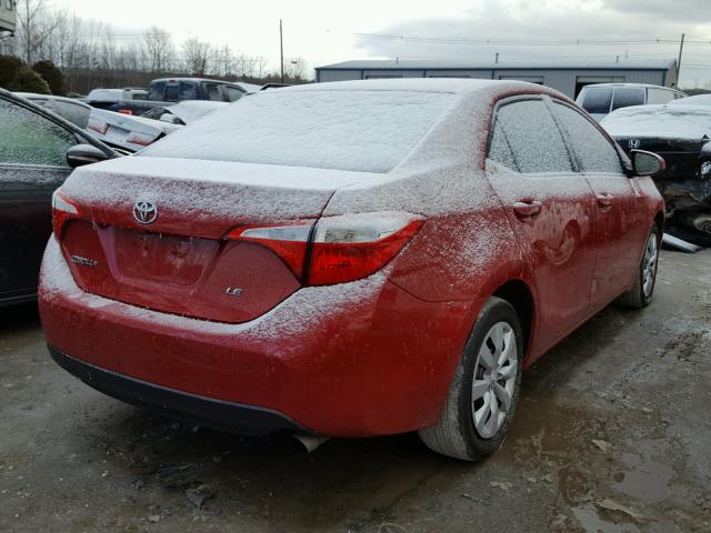 2T1BURHE8FC328251 - 2015 TOYOTA COROLLA L RED photo 4