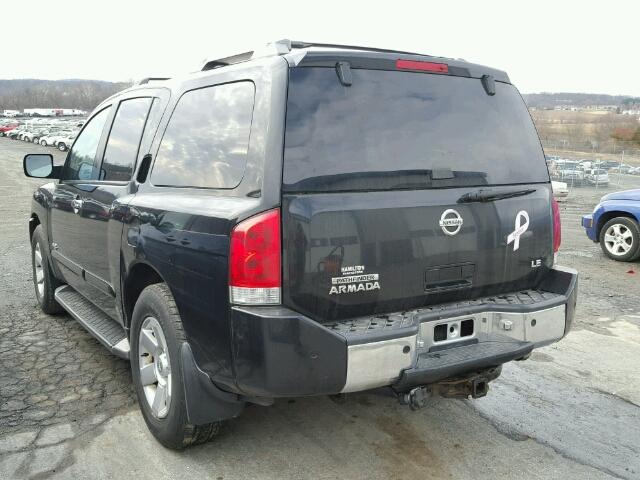 5N1AA08B54N739697 - 2004 NISSAN ARMADA SE BLACK photo 3