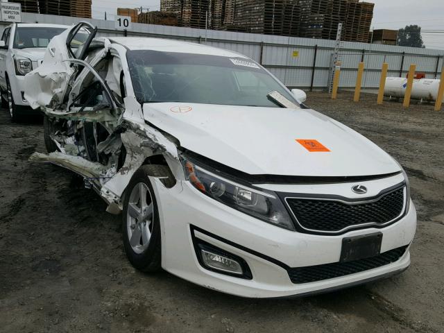 KNAGM4A79E5450243 - 2014 KIA OPTIMA LX WHITE photo 1