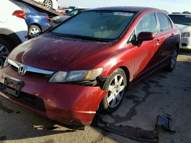 1HGFA16536L022230 - 2006 HONDA CIVIC LX RED photo 2