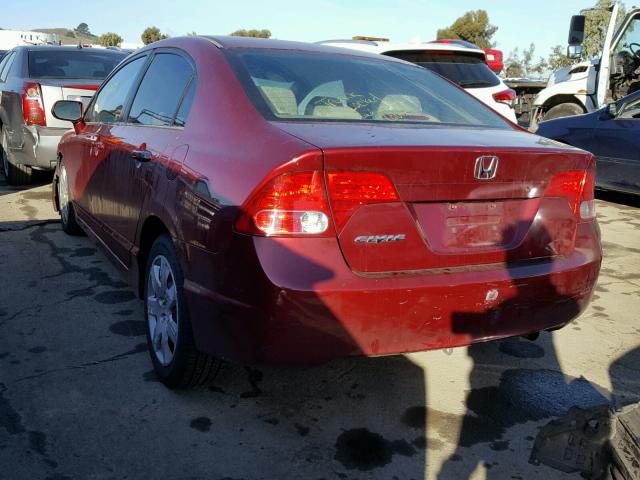 1HGFA16536L022230 - 2006 HONDA CIVIC LX RED photo 3