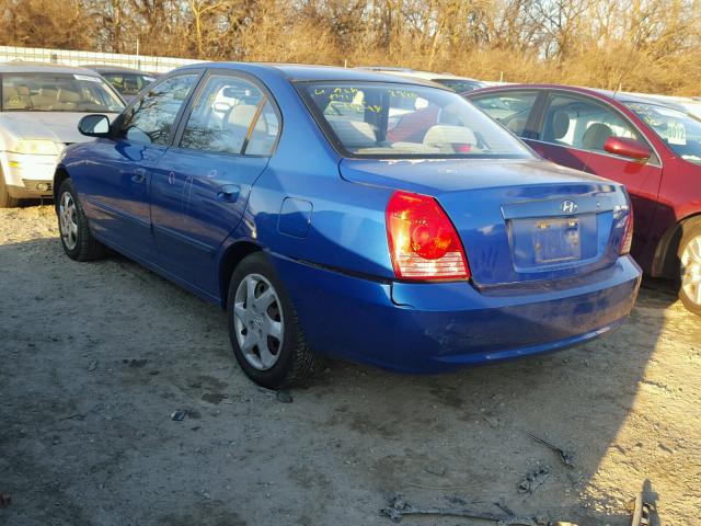 KMHDN46D24U822040 - 2004 HYUNDAI ELANTRA GL BLUE photo 3