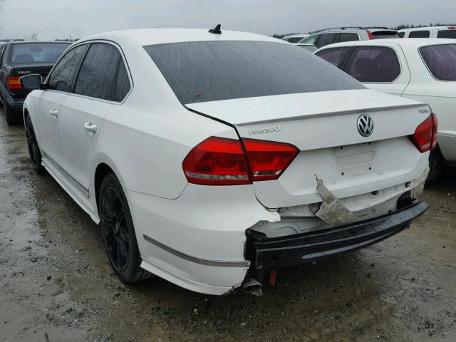 1VWCN7A39DC089164 - 2013 VOLKSWAGEN PASSAT SEL WHITE photo 3