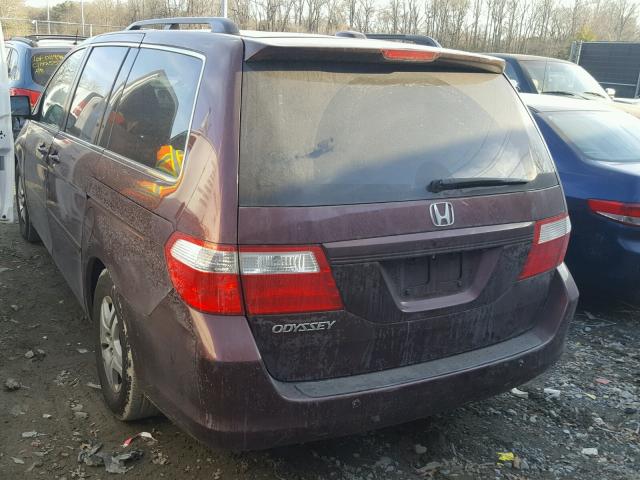 5FNRL38767B427826 - 2007 HONDA ODYSSEY EX BURGUNDY photo 3