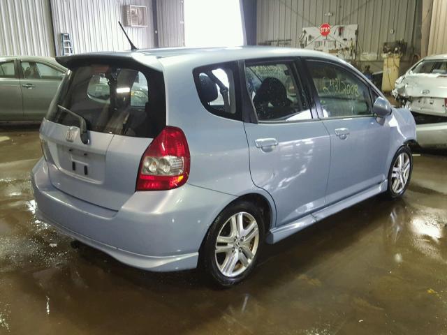 JHMGD38618S057450 - 2008 HONDA FIT SPORT BLUE photo 4